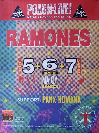 Οι τρεις συναυλίες των Panx Romana με τους Ramones στο Ρόδον το 1993.